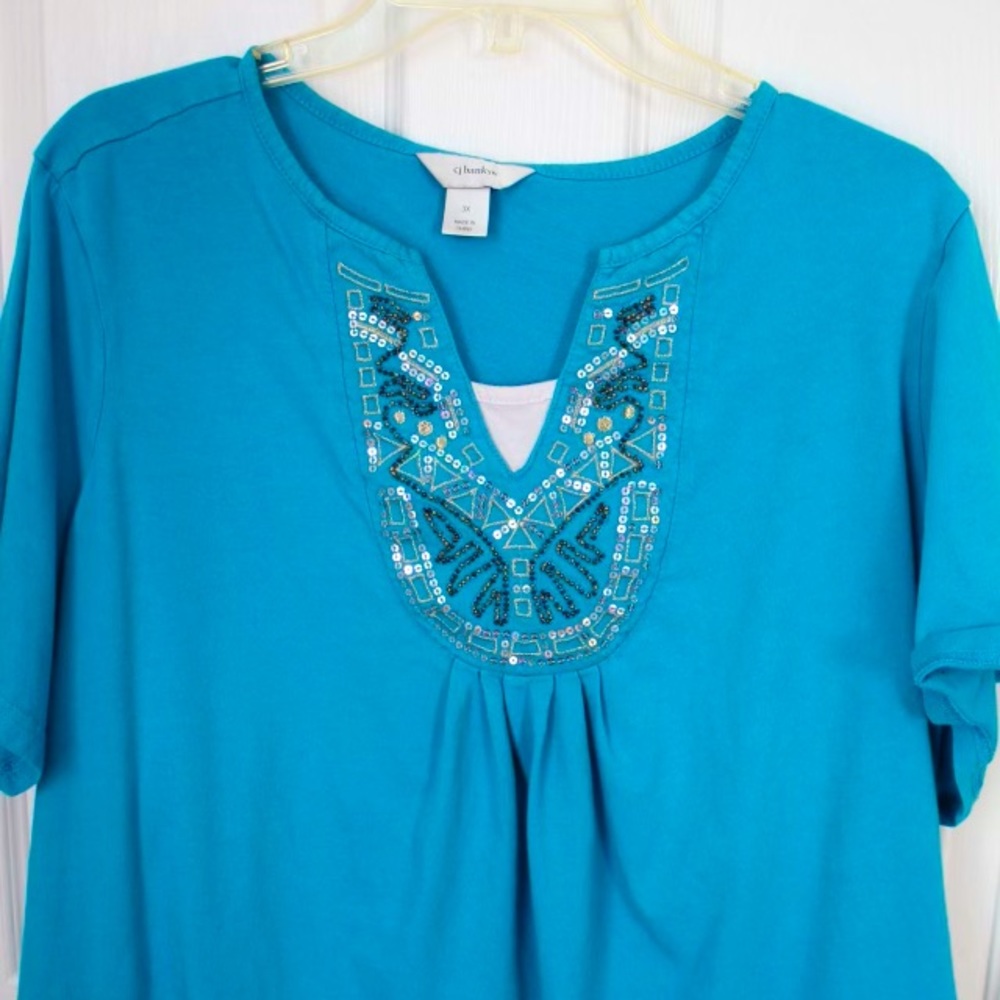 Turquoise Short sleeve top from C J Banks 3x
